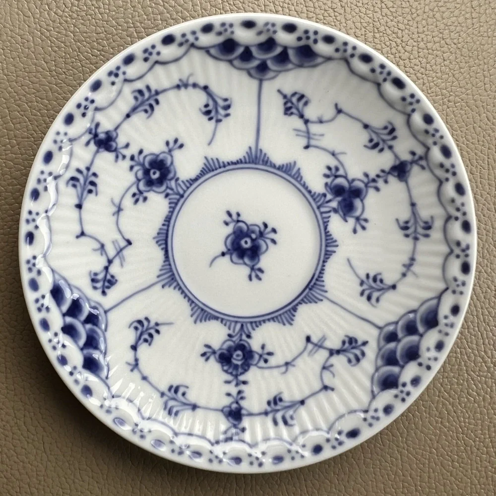 Royal‎ Copenhagen Blue Fluted Half Lace Saucers 4.5